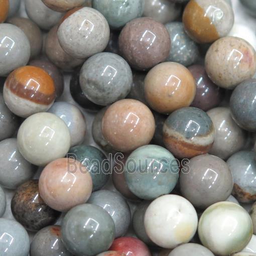 round Picasso Jasper beads