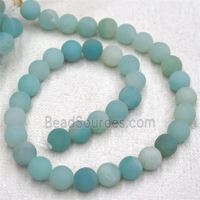 blue Amazonite round beads, matte