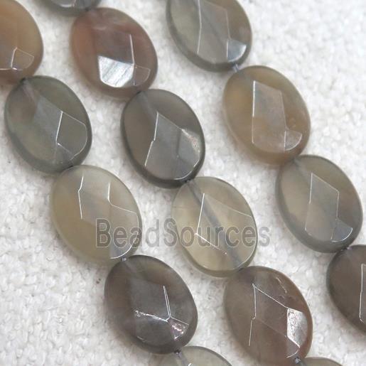 gray MoonStone bead, faceted oval