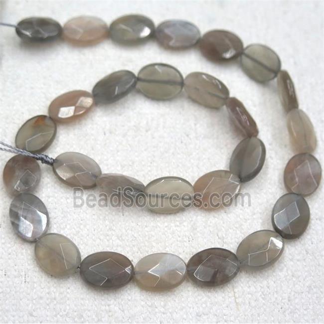 gray MoonStone bead, faceted oval