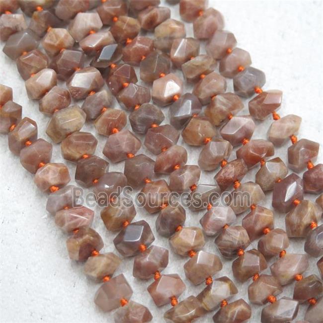 darkpink SunStone beads, freeform