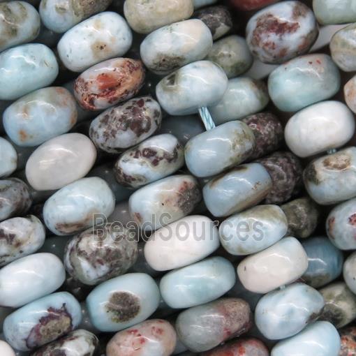 Natural Larimar Beads Smooth Rondelle B-Grade