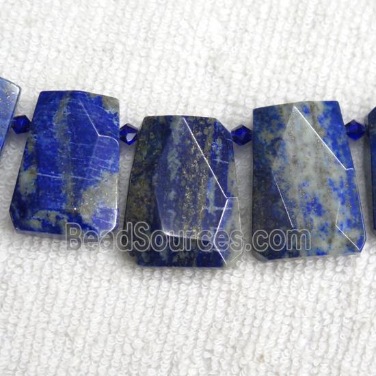 Lapis Lazuli collar beads, faceted Trapezoid, blue