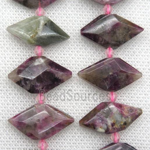 Tourmaline beads, faceted bullet