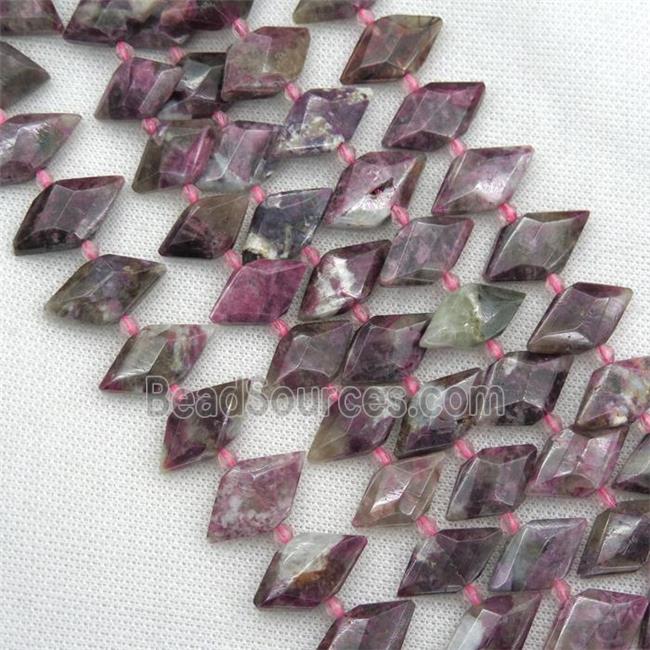 Tourmaline beads, faceted bullet