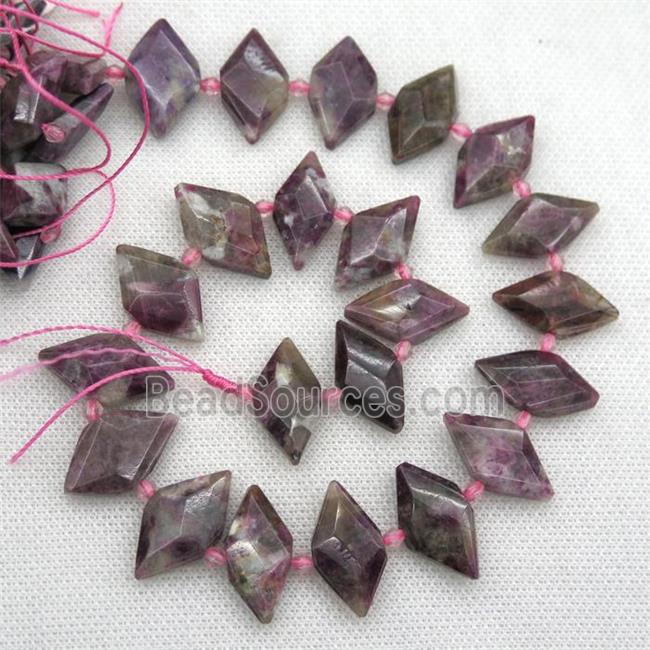 Tourmaline beads, faceted bullet