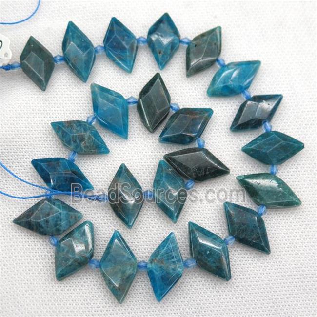 blue Apatite beads, faceted bullet