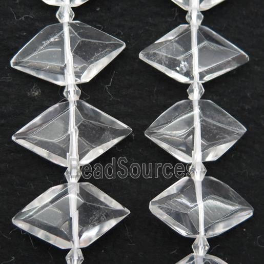 Clear Quartz bead, faceted bullet