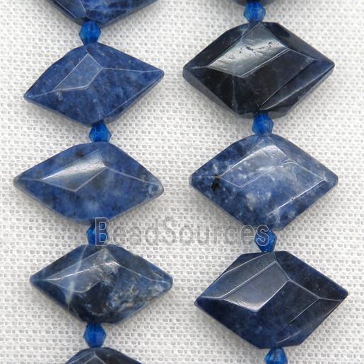 blue Sodalite bead, faceted bullet