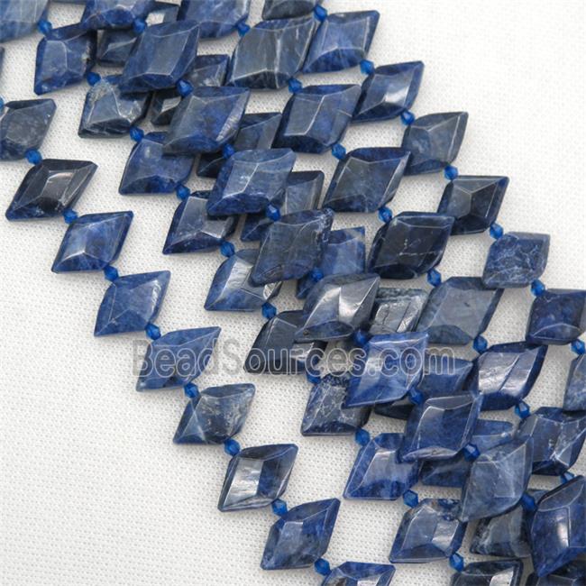 blue Sodalite bead, faceted bullet