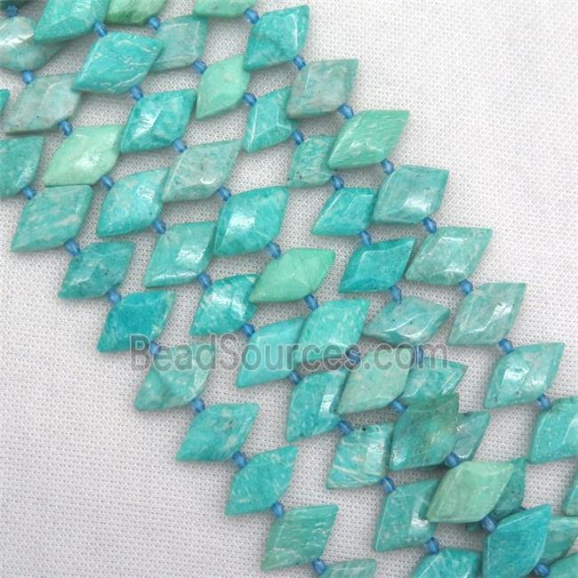 blue Amazonite bead, faceted bullet