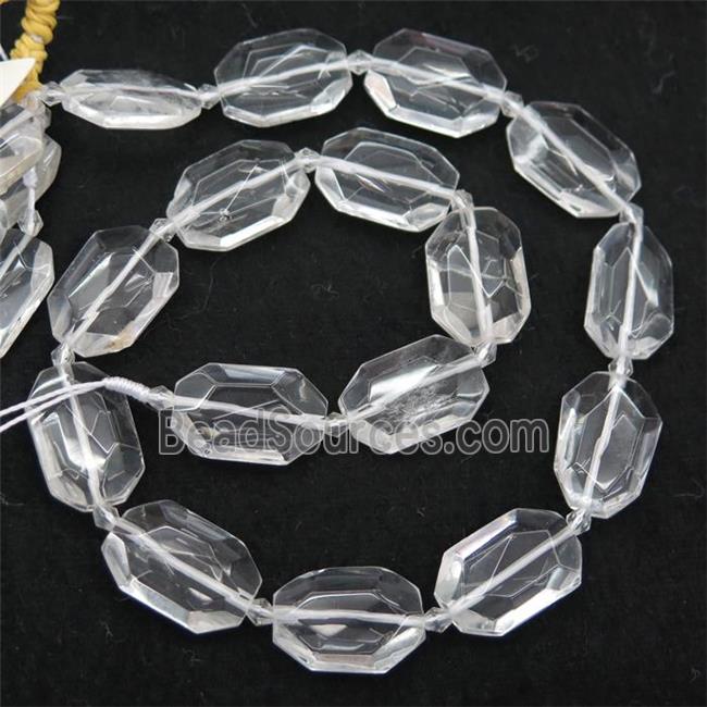 Clear Quartz beads, faceted rectangle