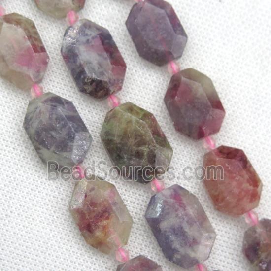 Tourmaline beads, faceted rectangle