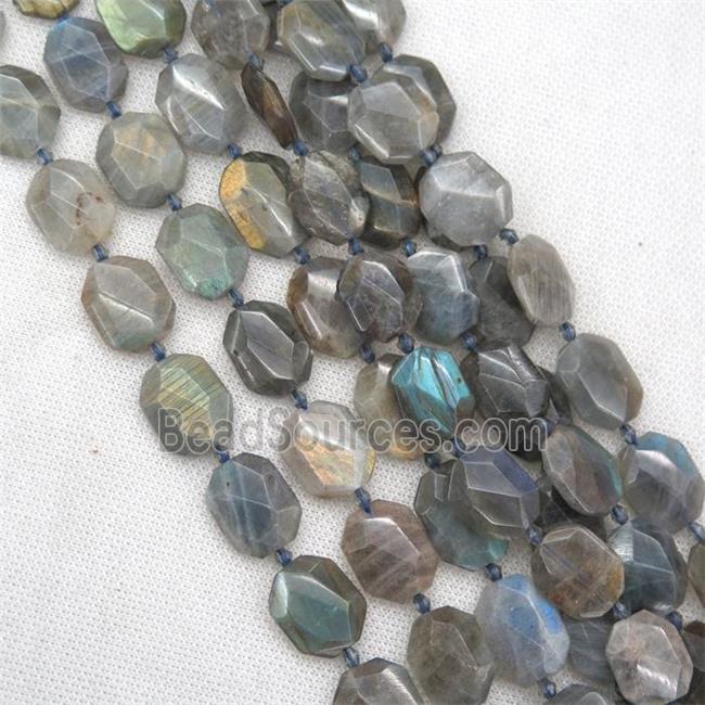 Labradorite beads, faceted rectangle