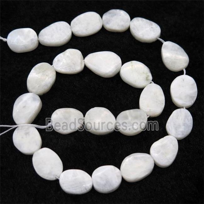 white MoonStone beads, matte, freeform