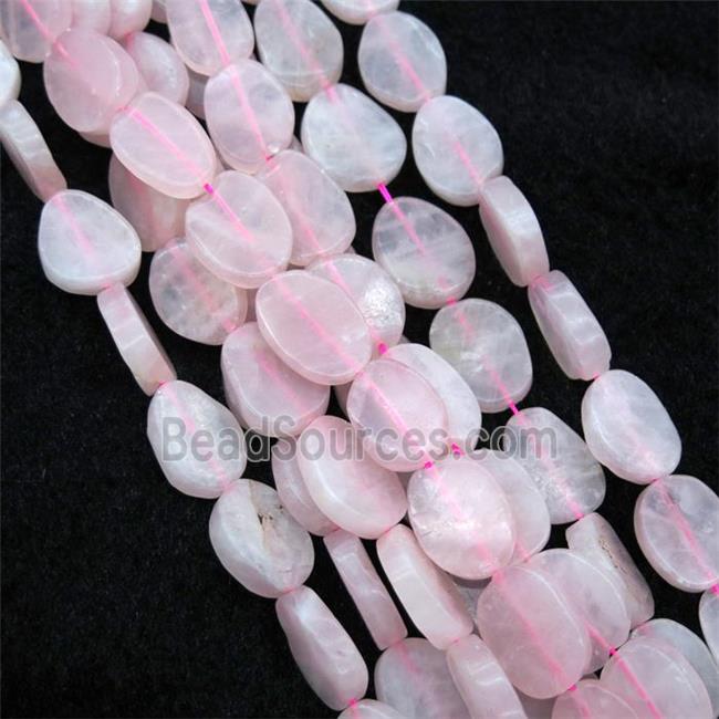 Rose Quartz beads, matte, freeform