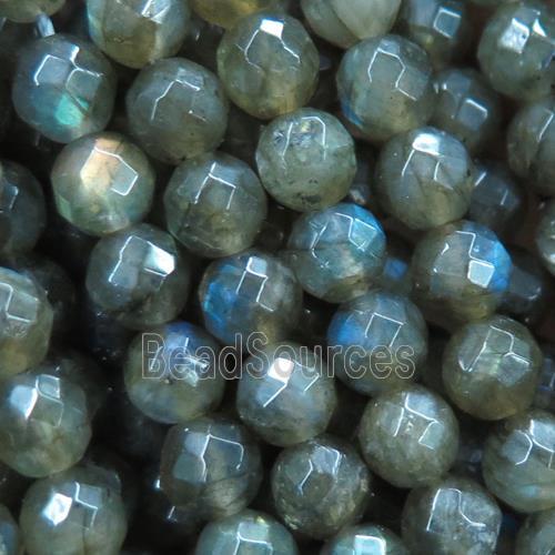 faceted round Labradorite beads