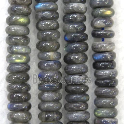 Labradorite beads, heishi, dark-gray