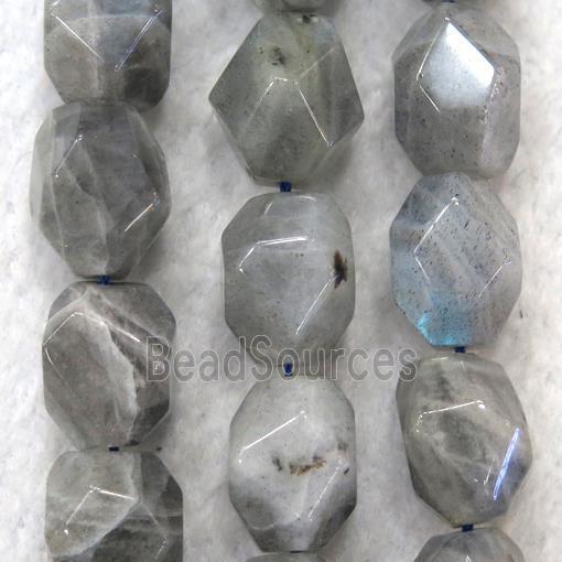 Labradorite nugget beads, faceted freeform