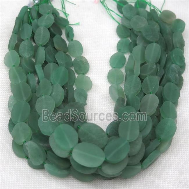 green Aventurine beads, rough oval