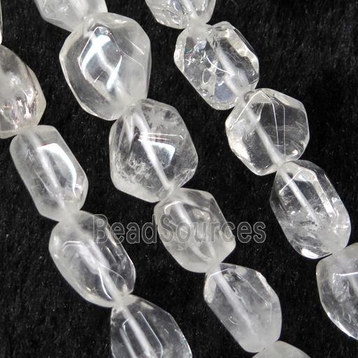 Clear Quartz beads chip, faceted freeform