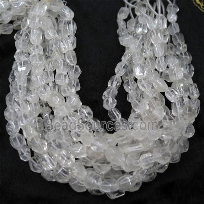 Clear Quartz beads chip, faceted freeform