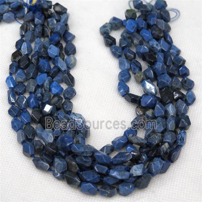 Dumortierite chip beads, faceted freeform