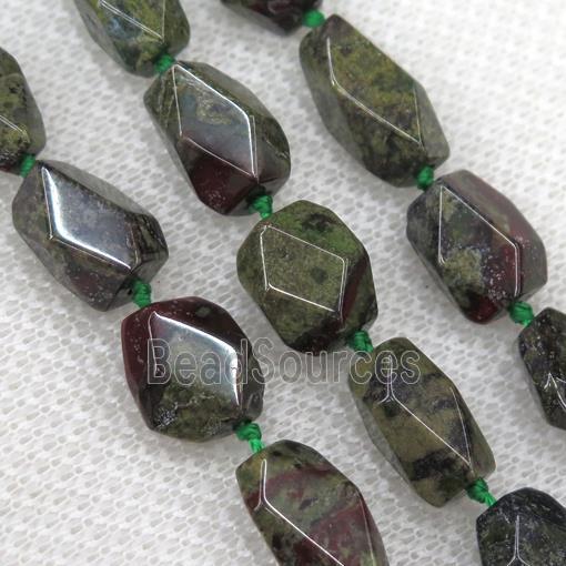 Dragon BloodStone chip beads, faceted freeform