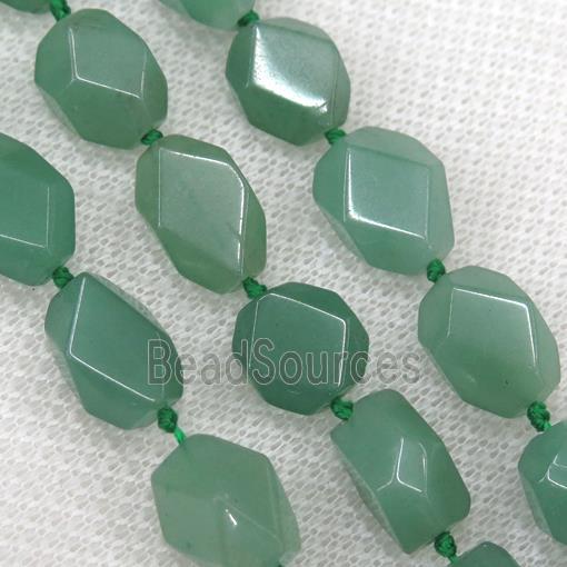 green aventurine beads chip, faceted freeform