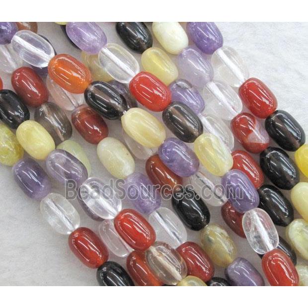 mixed gemstone beads, barrel