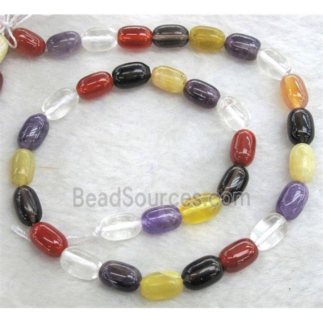 mixed gemstone beads, barrel