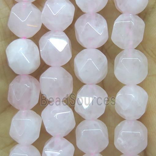 faceted round Rose Quartz ball beads