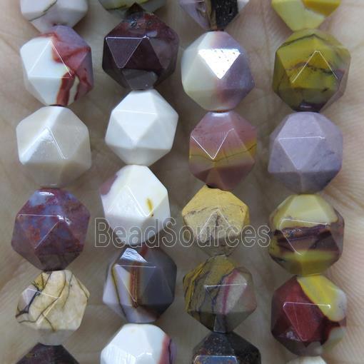 faceted round Mookaite beads ball