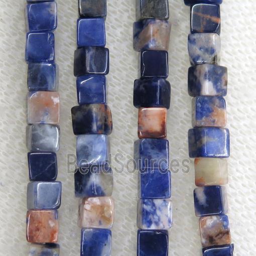 orange Sodalite cube beads