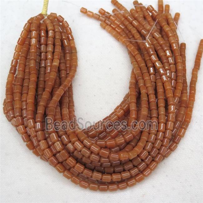 red Aventurine tube beads