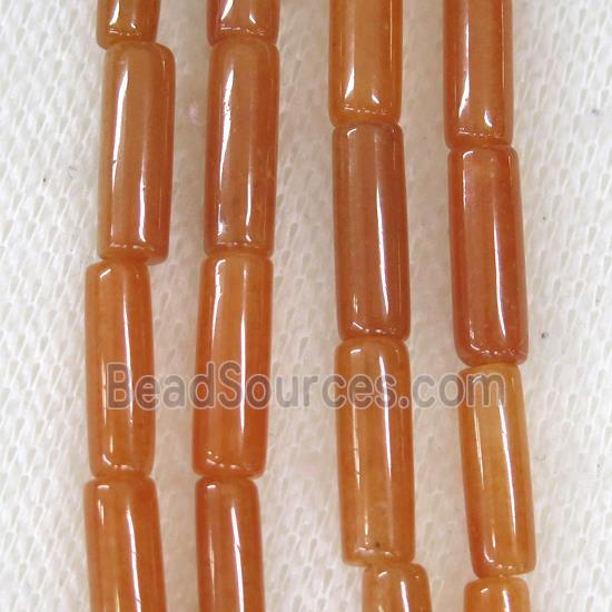 Red Aventurine tube beads