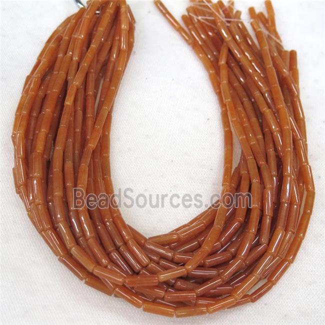 Red Aventurine tube beads