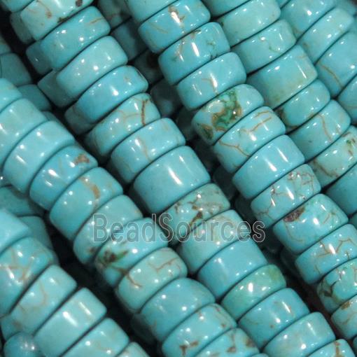 Natural Turquoise heishi beads, green treated