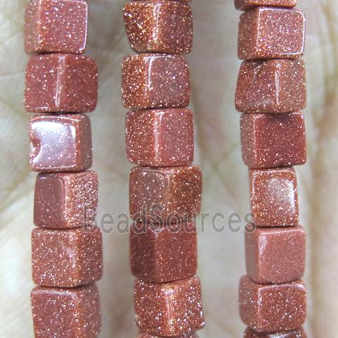 golden sandStone cube beads