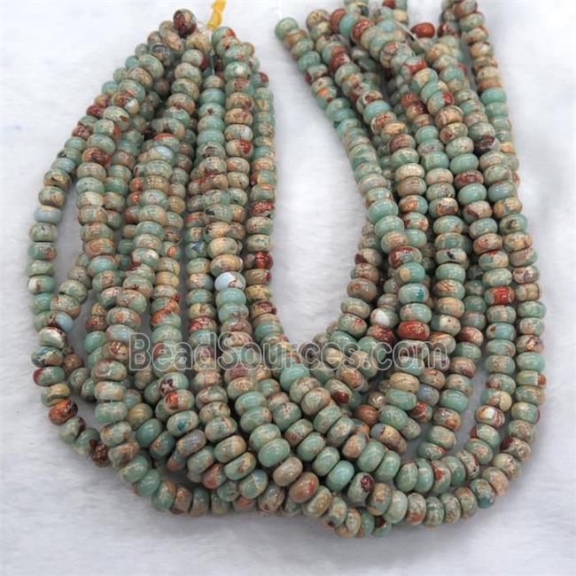 blue Imperial Jasper rondelle beads, synthetic