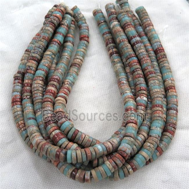 blue Imperial Jasper heishi beads, synthetic