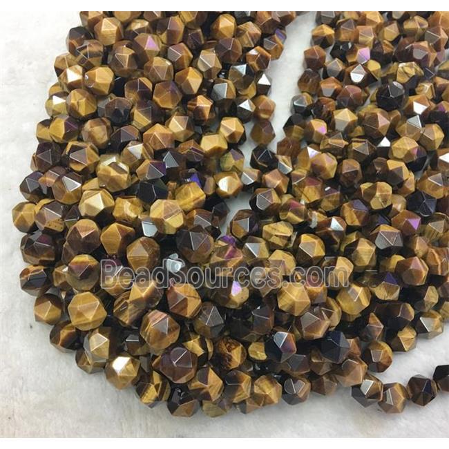 yellow Tiger eye stone ball beads, faceted round