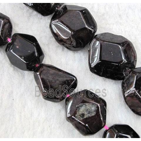 Garnet Beads, dark-red, freeform