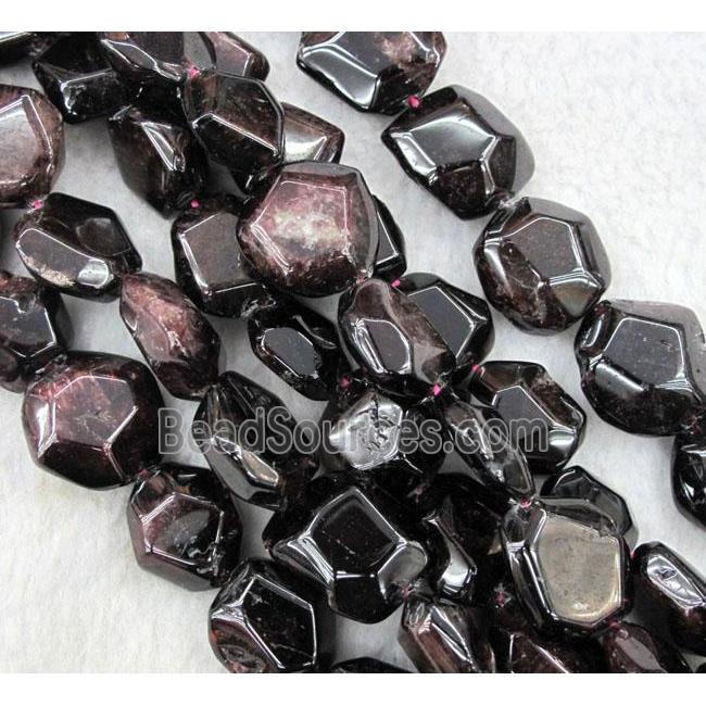 Garnet Beads, dark-red, freeform