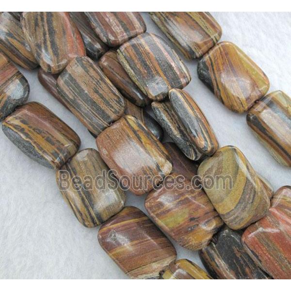 brown Opal Stone bead, rectangle