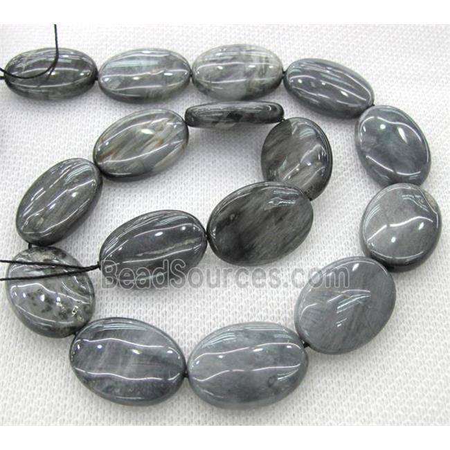 natural hawk Eye Stone beads, oval