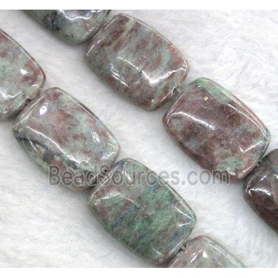 Red Green Garnet Beads, rectangle