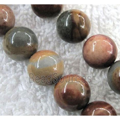 round American Picture Jasper Beads