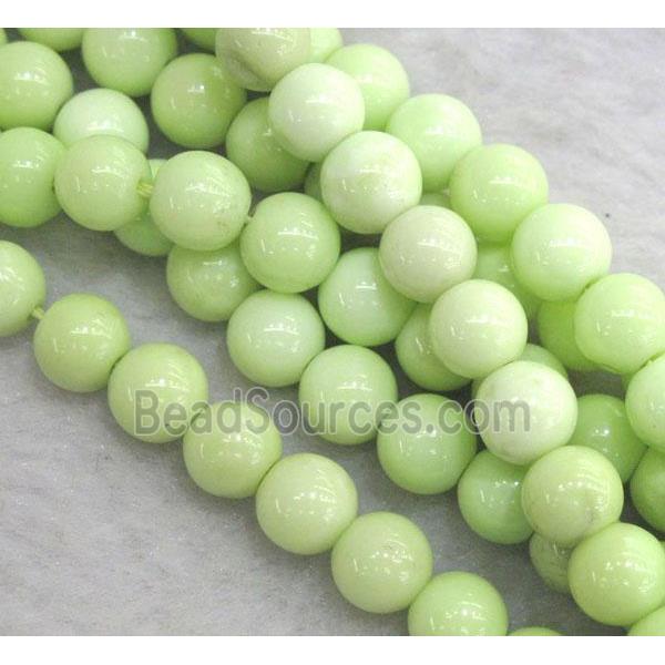 round Lemon Chrysoprase Beads