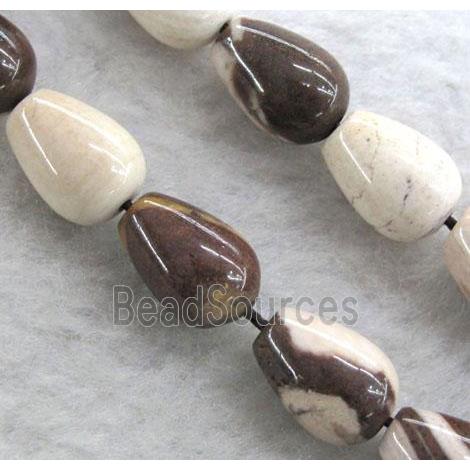 Zebra Jasper bead, teardrop